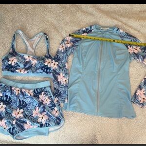 Floral Blue Women's Swim Set